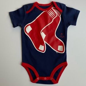 Boston Red Sox Outfit Size 6 Months Baseball One Piece snap Top MLB Blue Baby
